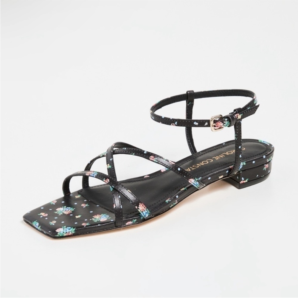 NEW NWOB Caroline Constas Morgan Sandal Floral Print
